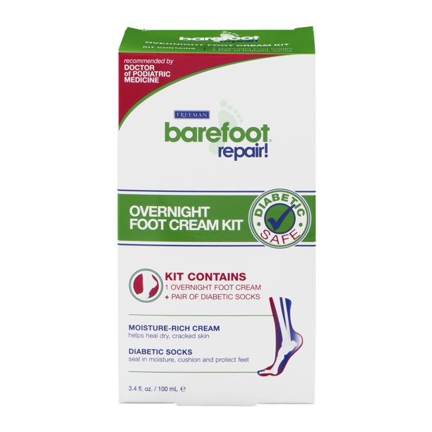 Freeman Barefoot Repair! Overnight Foot Cream Kit, 3.4 FL OZ Walmart