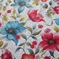 thumbnail image 6 of HAOXIT  Deluxe Elastic Edged Flannel Backed Vinyl Fitted Table Cover - Watercolor Floral Pattern - Oblong/Oval - Fits Round Tables 46-50, 6 of 8