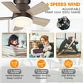 thumbnail image 5 of Parrot Uncle Ceiling Fans with Lights and Remote 52 Inch Ceiling Fan with LED Light for Bedroom Outdoor Ceiling Fans for Patios Covered, Brass, 5 of 8