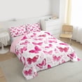 thumbnail image 3 of Feelyou Pink Butterlfy Full Size Comforter Sets, Cartoon Princess Bedding Sets, 3pcs, 3 of 8