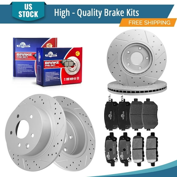 YXPCARS 12PCS Brake Kits, Brake Rotors Ceramic Brake Pads for Nissan Maxima 2004-2008 All Models Altima 2006 11.46 inch (291mm) Rear Rotors; SE-R Model, Front Rear (31375, 31312, D969, D905)