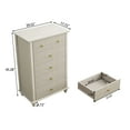thumbnail image 6 of Noble House Harmon Fluted 5-Drawer Dresser, Modern Rubberwood Chest with Metal Handles, for Entryway, Bedroom, Beige, 6 of 11