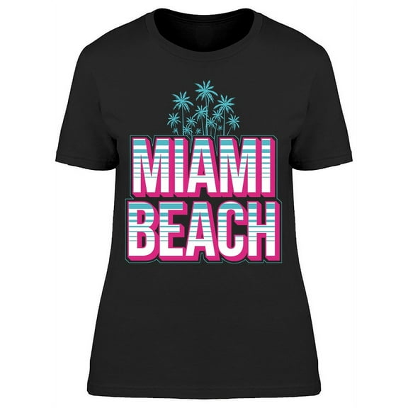 Miami Beach, Palm Trees T-Shirt Women -Image by Shutterstock, Female 3X-Large