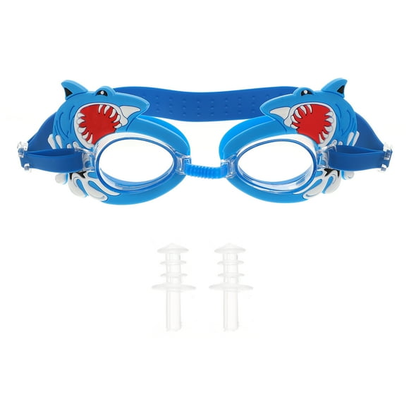 1 par de gafas de natación para niños, impermeables, antivaho y con dibujos animados (azules)