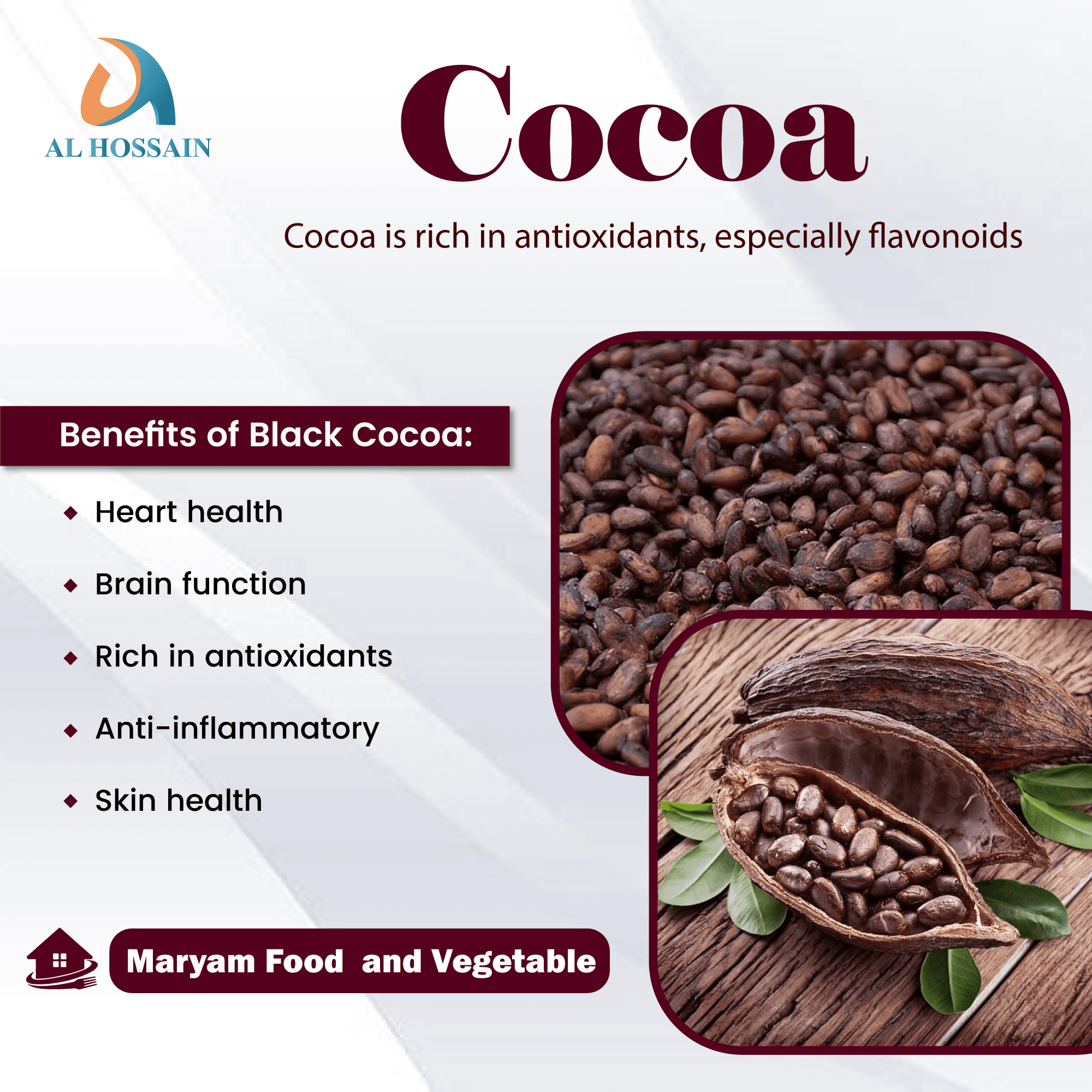 Al Hossain Natural Guatemalan Cocoa Beans – 11lb Bulk (176oz / 5kg) – Premium Whole Cocoa Beans for Chocolate, Coffee & Tea – Rich, Aromatic, Vegan & Gluten-Free