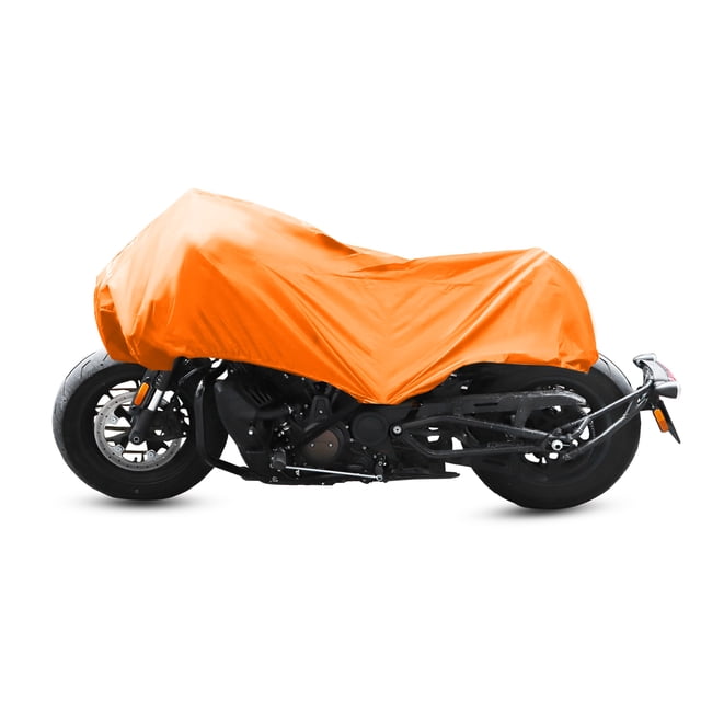 Unique Bargains 210T Motorcycle Half Cover Outdoor Waterproof Rain Dust UV Protection Orange M