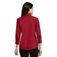 thumbnail image 2 of Port Authority Adult Female Women Plain 3/4-Sleeve Shirt Red 3X-Large, 2 of 2