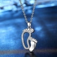 thumbnail image 6 of Mother Cz Footprints Woman Necklace, 6 of 6