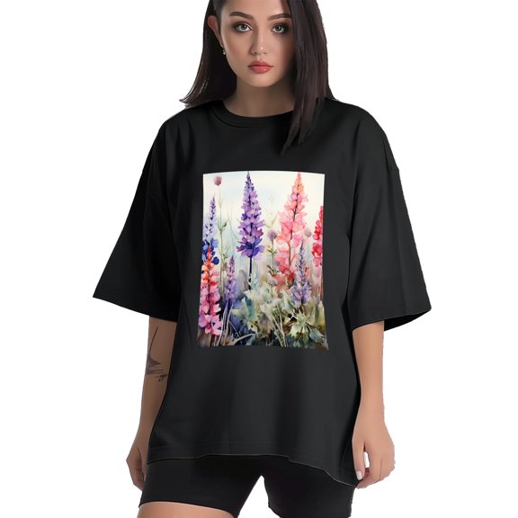 Plus Size Shirt for Women Black Tops for Women Short Sleeves Shirt for Women Flowers8 T Shirt Crewneck Shirt for Women XS
