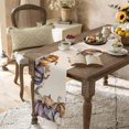 thumbnail image 4 of Fall Table Runners Watercolor Purple Orange White Pumpkin Thanksgiving Runners for Dining Tables Maple Leaf Dinner Runner Kitchen Party Table Decoration 13x108 Inch, 4 of 6