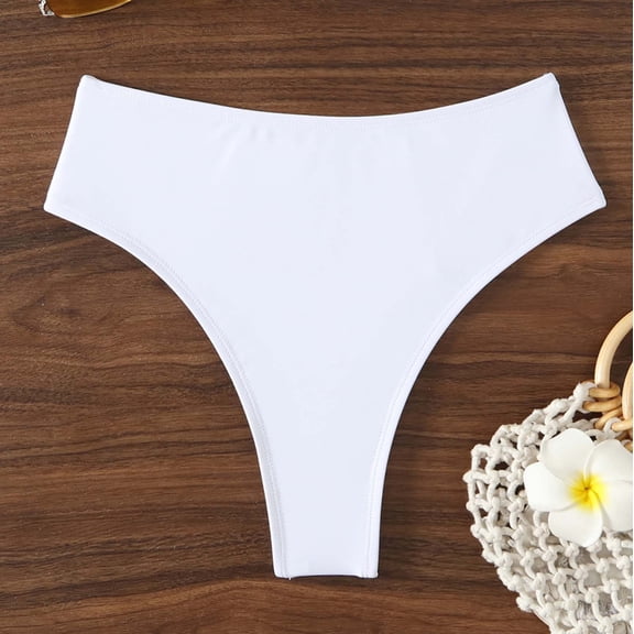 High Waisted Cheeky Bikini Bottom for Women Low Rise Casual Stretchy Waterproof Thong Swimsuit Bathing Suits