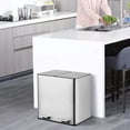 thumbnail image 1 of Fingerprint Resistant 30L Trash Can – Stainless Steel Dual Compartment Step Bin with Soft-Close Lid & Removable Buckets – 2x4 Gallon Recycling & Garbage Can for Kitchen or Office, 1 of 7