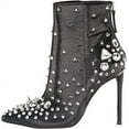thumbnail image 6 of Steve Madden Viceroy Black Studs Spiked Pointed Toe Stiletto Heel Ankle Boots (Black, 11), 6 of 6