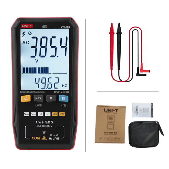 UNI-T UT121A Multimètre Numérique Intelligent Affichage Professionnel de la Fréquence de Tension Double NCV Testeur Électrique en Direct