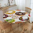 thumbnail image 6 of Cupcake Cherry Elastic Round Tablecloth - Waterproof & Oil-Resistant Polyester Fabric, Elastic Hem Fits 40-44 Inch Round Tables, Wrinkle-Free for Indoor/Outdoor Use, 6 of 6