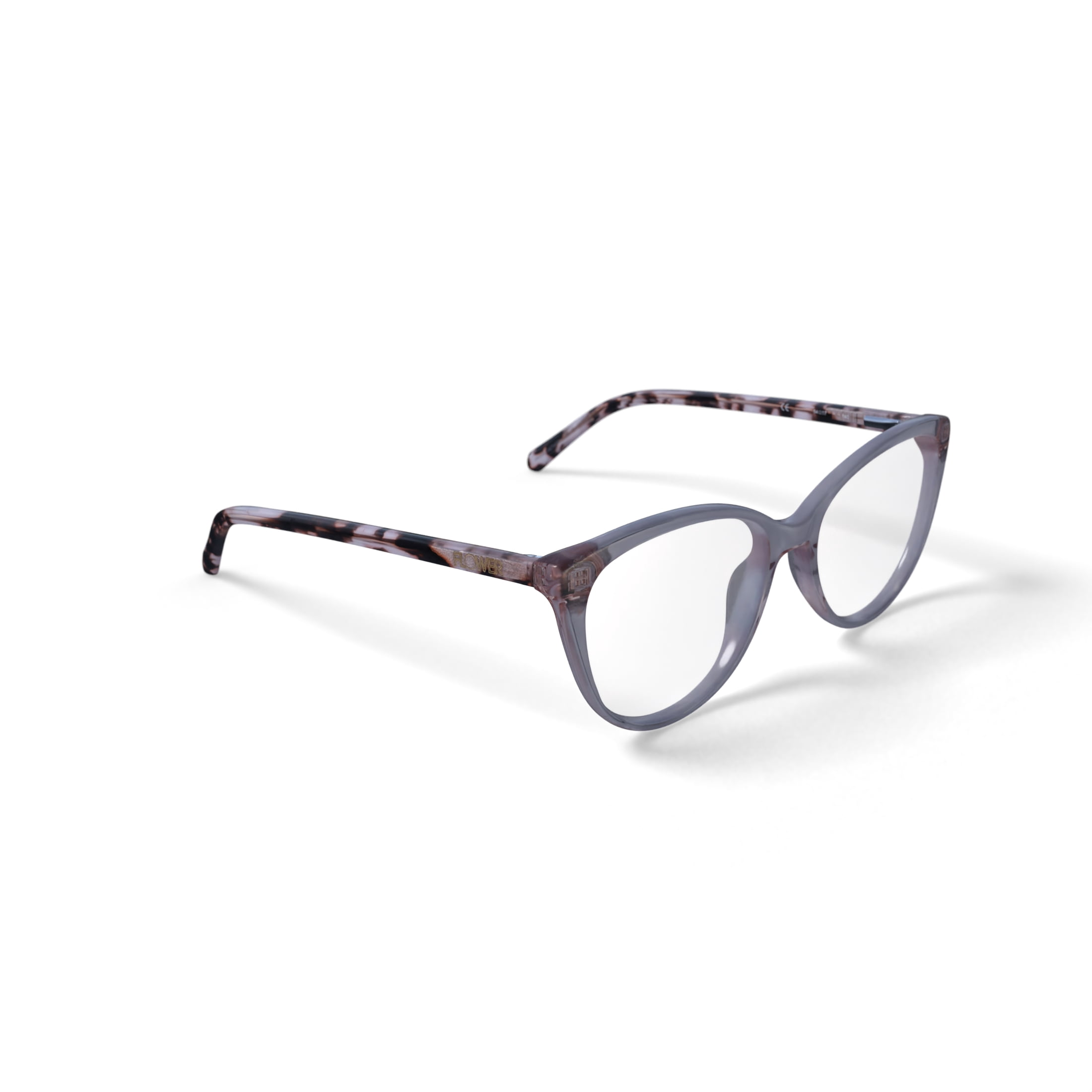 Flower Women's Rose Prescription Eyeglasses with Case, Nude Crystal
