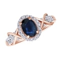 thumbnail image 2 of AFFY Simulated Blue Sapphire,White Cubic Zirconia Twist Solitaire Engagement Ring In 10k Rose Gold (0.25 cttw) Ring Size-6, 2 of 2