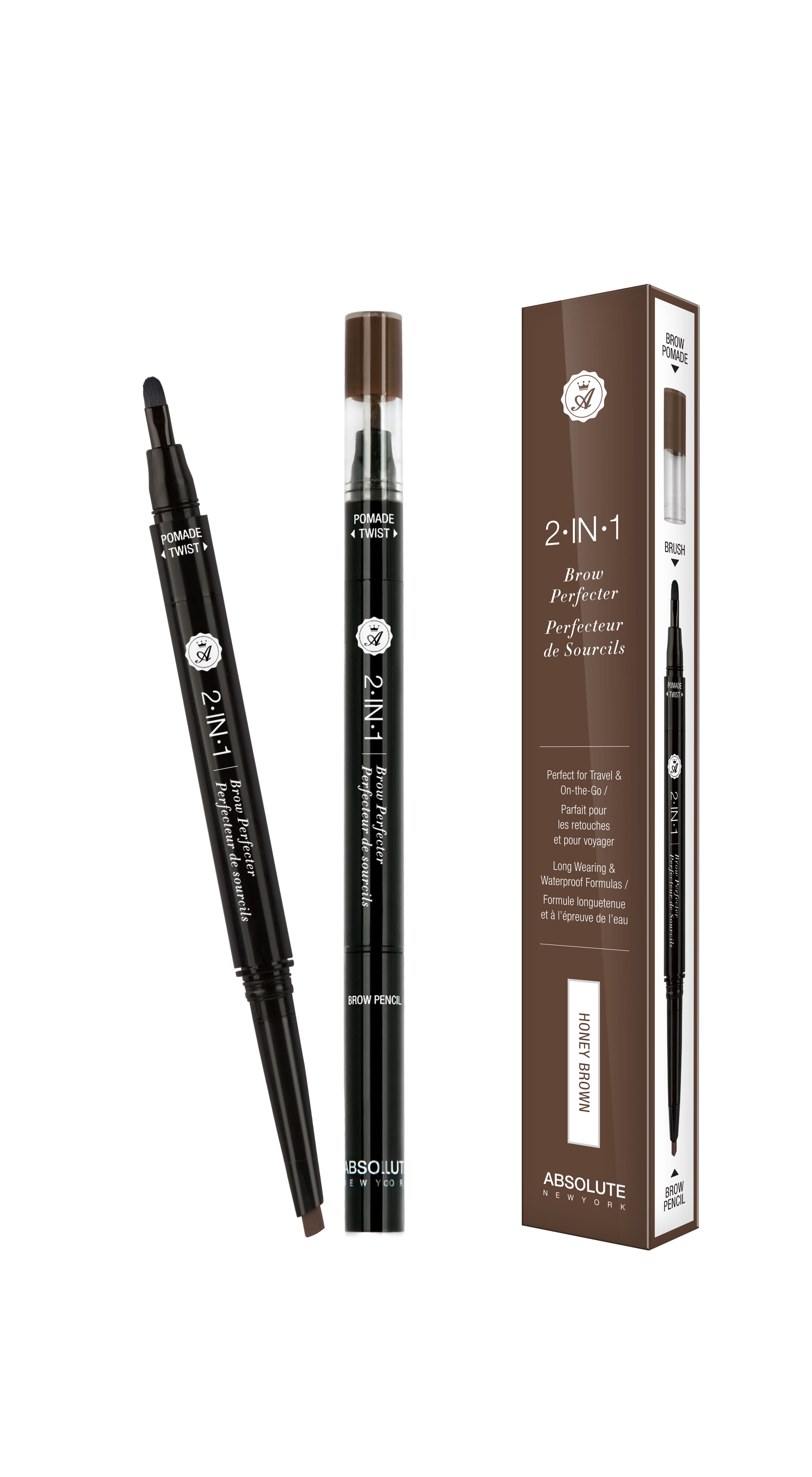 ABSOLUTE 2 In 1 Brow Perfecter - Honey Brown