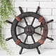 thumbnail image 3 of Mediterranean Style Nautical Wooden Boat Ship Wheel Wooden Rudder, 3 of 5