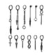 thumbnail image 3 of Juego de pendientes de borlas de metal de Acero inoxidable Nikou 12 piezas Negro, 3 of 12