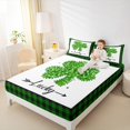 thumbnail image 4 of jejeloiu Four Leaf Clover Full Size Sheets,Lucky St.Patrick'S Day Bed Sheets,Green Black Check Sheet Sets For Kids,Ultra Soft Home Decor,4-Piece, 4 of 7