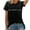 Black, variant on Women's Fashion Casual Crew Neck Printed T Shirts Summer Short Sleeve, Loose Fit for Various Occasions