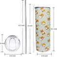 thumbnail image 6 of Corgi Tumbler With Lid and Straw 20 oz Insulated Dog Tumbler Stainless Steel Corgi Skinny Tumbler Water Bottle Travel Mug Wine Cups Corgi Gifts for Corgi Lovers, 6 of 6