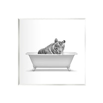 Stupell Industries Wild Tiger Claw Foot Bathtub Graphic Art Unframed Art Print Wall Art, Design by Annalisa Latella