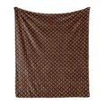 thumbnail image 1 of Fleur De Lis Soft Flannel Fleece Throw Blanket, Orange Heraldry Pattern France History Kingdom Royalty Theme, Cozy Plush for Indoor and Outdoor Use, 50" x 60", Indigo Orange, by Ambesonne, 1 of 6