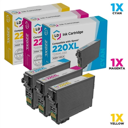 Not Include Print Cartridges Remanufactured Epson 220XL Set of 3 HY Cartridges Includes: 1 T220XL220 Cyan, 1 T220XL320 Magenta, and 1 T220XL420 ()