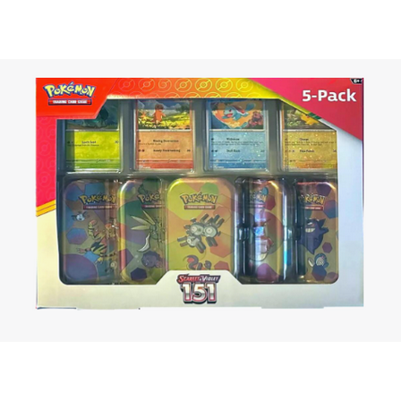 Pokemon Scarlet & Violet - 151 - 5 pack Mini Tins w/ 4 Promos Bundle!