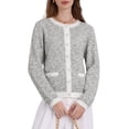 thumbnail image 1 of Suéteres de cárdigan elegantes para mujer INSPIRE CHIC, de manga larga, tejido de punto acanalado, primavera y otoño, 2XL, gris, 1 of 4