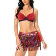 thumbnail image 3 of Boho Sequin Tassel Hip Scarf Multilayer Belly Dance Belt Dance Performance Skirt for Women and Girls, 3 of 9
