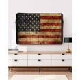thumbnail image 5 of American Flag Outdoor TV Cover 52 to 55 Inch Weatherproof, Farmhouse Vintage Retro Red Blue 600D Oxford TV Covers with Waterproof Zipper, Outside Flat TV Screen Protector Size 52"W x 19"H x 4.5"D, 5 of 7