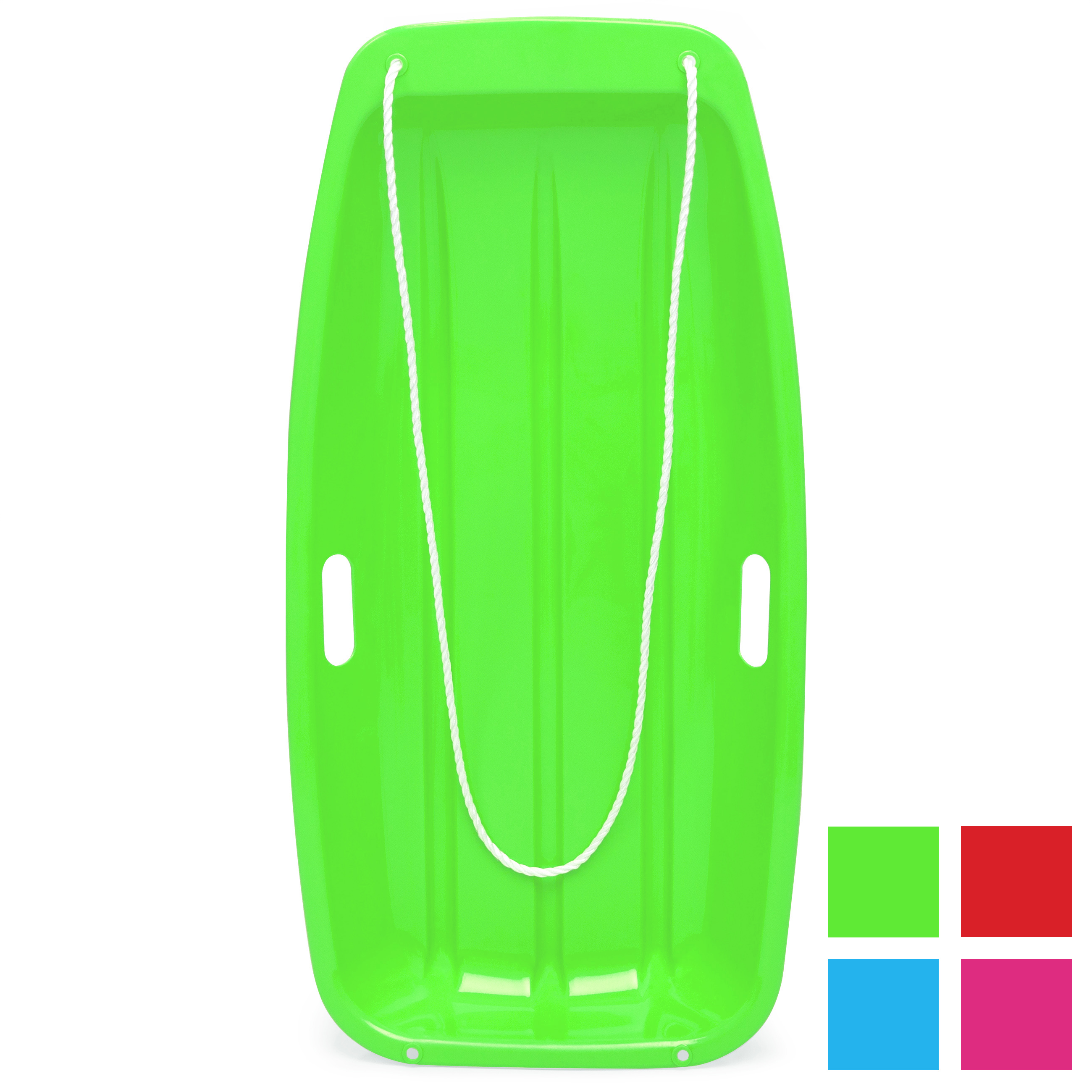 Best Choice Products 35in Kids Plastic Toboggan Snow Sled w/ Pull Rope