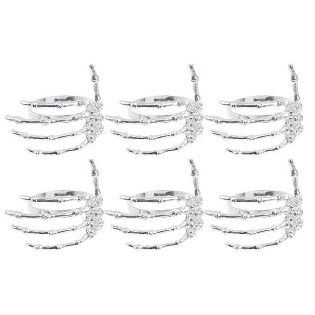 6 Pcs Anneaux de Serviette en Forme de Fantôme Palmier Délicat pour Halloween