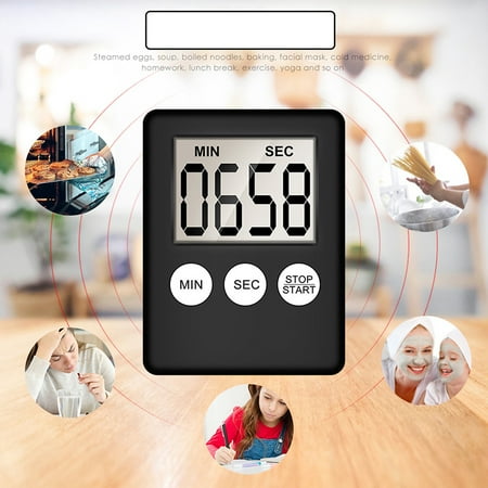 

Goodhd Mini Kitchen Bathroom Thin LCD Digital Timer Clock Reminder With Magnet