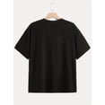 thumbnail image 3 of Plus Size Easter Day Casual T-shirt, Women's Plus Letter Print Short Sleeve Slight Stretch Tee Tee For Adult, Men, Women, Teen, Teenager, Adolescent, Youth, 3 of 8