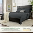 thumbnail image 4 of PURE BAMBOO Sheets King Size Bed Sheet 4 Piece Set, Genuine 100% Organic Bamboo Viscose, Luxuriously Soft & Cooling, Double Stitching, 16" Deep Pockets (King, Charcoal), 4 of 9