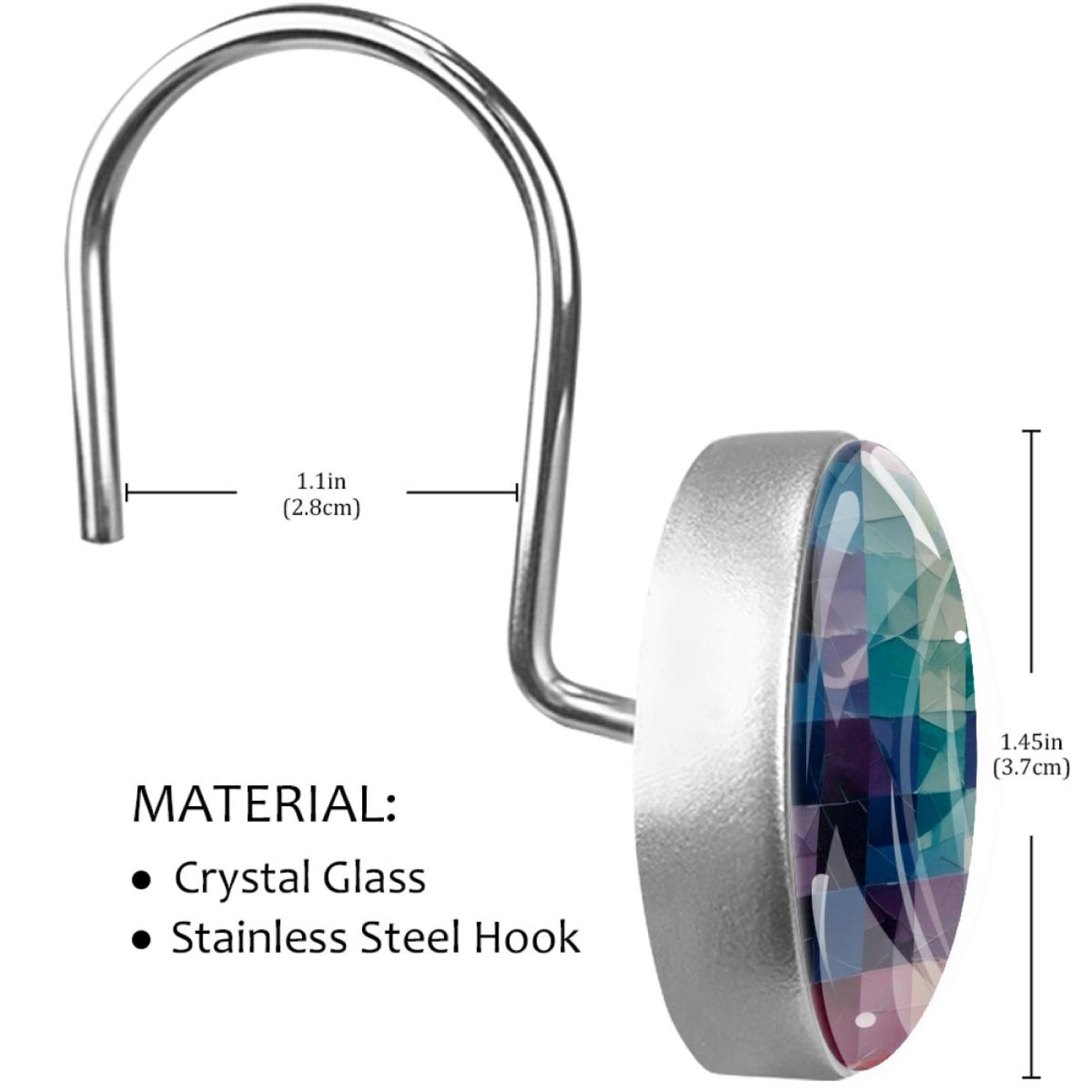 HemaKayy 12 Pcs Shower Curtain Hooks Bathroom Decorative Accessories Rainbow Fragments