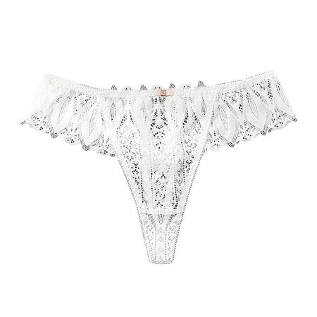 

LBECLEY Ladies Bikini Underwear Cotton Womens Lace Breathable Lace Hollow Out and Raise The Pure Brief Panties Women Underwear Set Panties White M