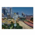thumbnail image 1 of United States Cutting Board, Atlanta Georgia Urban Busy Town with Skyscrapers City Landscape, Decorative Tempered Glass Cutting and Serving Board, Small Size, Pale Blue Yellow Coral, by Ambesonne, 1 of 1