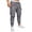 Gray, variant on Mens Cargo Pants Slim Fit Joggers Pants Casual Lightweight Pants Elastic Waist Pant Solid Cotton Trousers Khaki