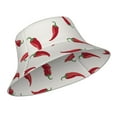 thumbnail image 2 of Kll Chili Bucket Hat For Women Men Packable Travel Beach Sun Hat Outdoor Rave Accessories Reflective Fisherman Cap, 2 of 9