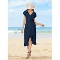 thumbnail image 4 of HAPPY BAY Women Beach Wear Casual Top Bikini Swimwear Kimono S-M Navy, Plain, 4 of 5