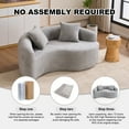 thumbnail image 5 of Newest S-Curved Dual-Depth(21.3"/26.8") Loveseat, Full Compression Sponge Sofa Light Grey, Chenille Modular For Small Apartments,400 Lbs 66.9"L, 5 of 5