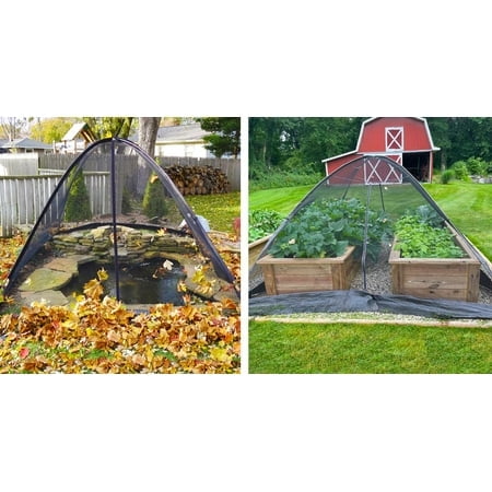 EasyPro PCT1317 Couverture de Jardin et Étang de Luxe Robuste Tente de Protection Filet Dôme 13 x 17 Pieds Maille 3/8 Protection contre les Débris Poteaux Robustes et Fermeture Éclair Inclus Résistant aux UV