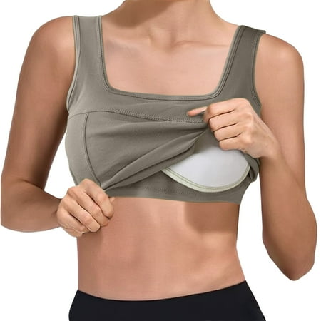 Snowsong Womens Tank Tops  Womens Sports Bra No Wire Comfort Sleep Bra Plus Size Workout Activity Bras with Non Removable Pads Shaping Bra  Camisole Tops for Women