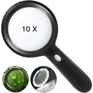 75Mm Lighted Magnifying Glass-10X Hand Held Reading Magnifying Glasses with  Led Illuminated Light for Seniors, Repair, Coins