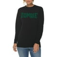 thumbnail image 3 of Oversized Zombie Graphic Long Sleeve Crewneck Tee - Black XL, 3 of 4